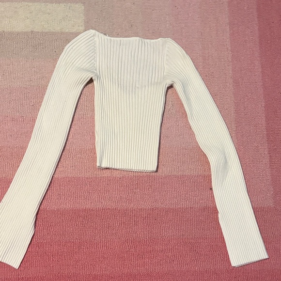 Edikted White Ribbed Crop Top - Picture 5 of 5